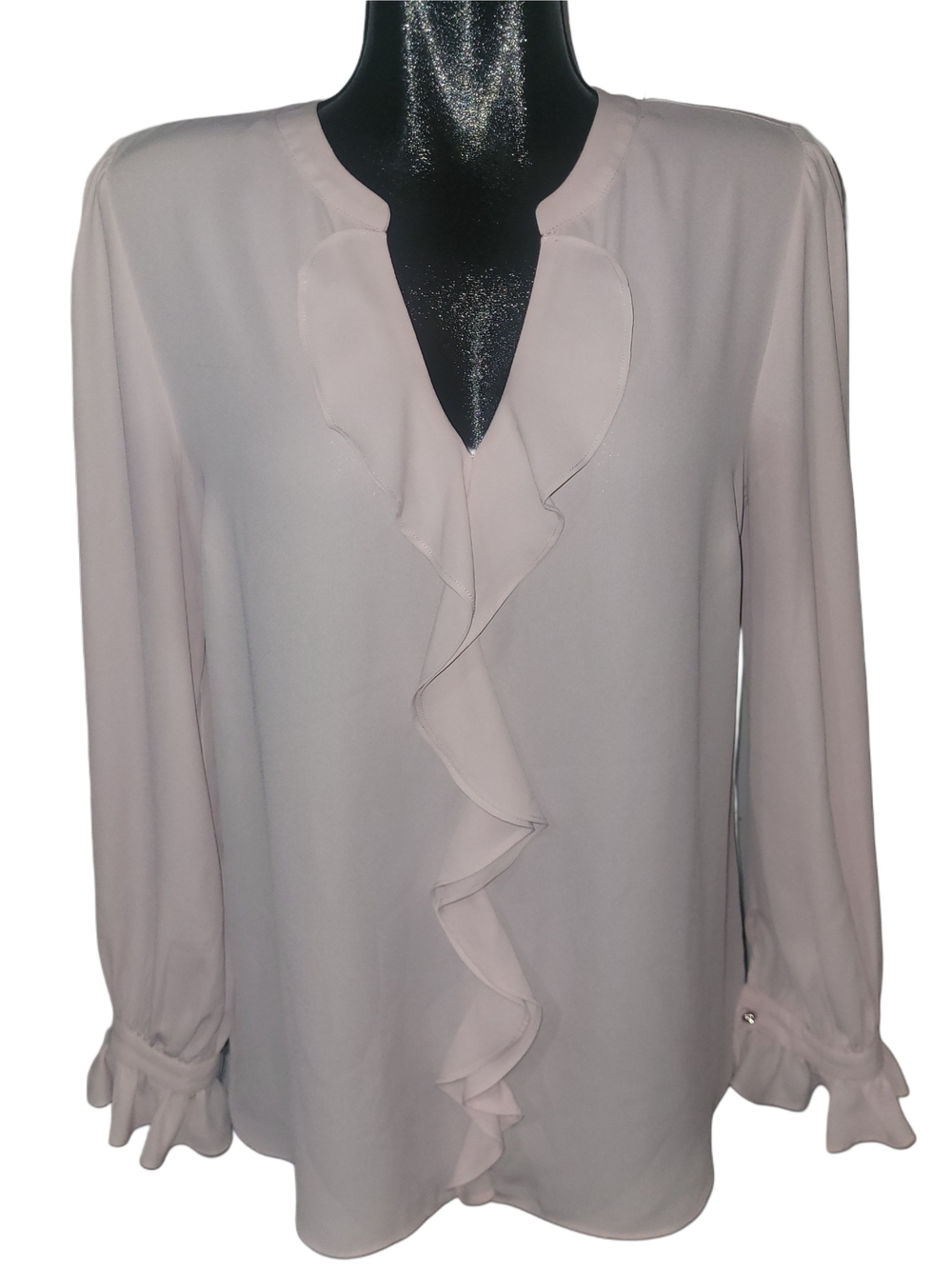 Women’s Ruffle Front Blouse - Light Pink